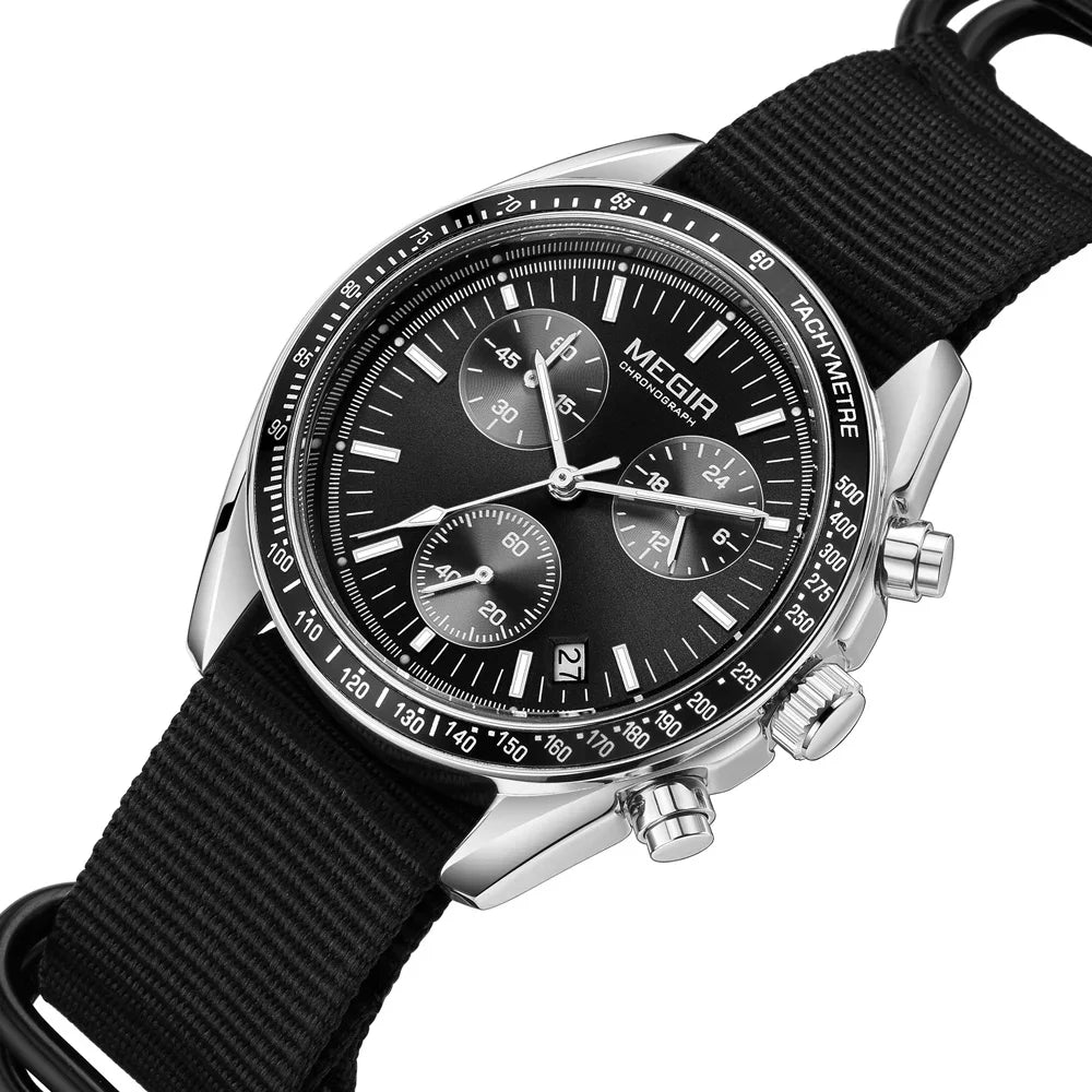 vastara megir 's canvas weaving strap sport chronograph watch 9 - classic unisex timepiece with chronograph (USA)