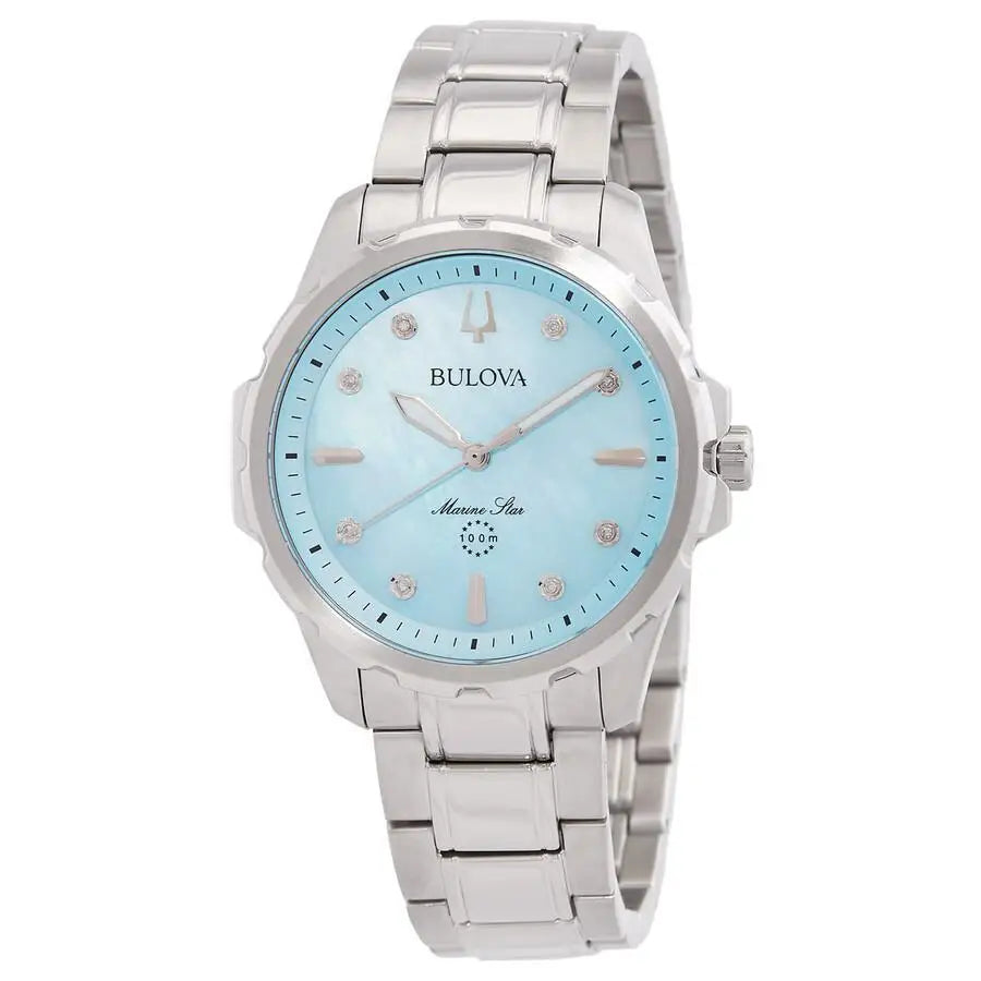 Bulova | Marine Star Quartz Blue Dial Ladies Watch - Luxury Watch with precision timepiece