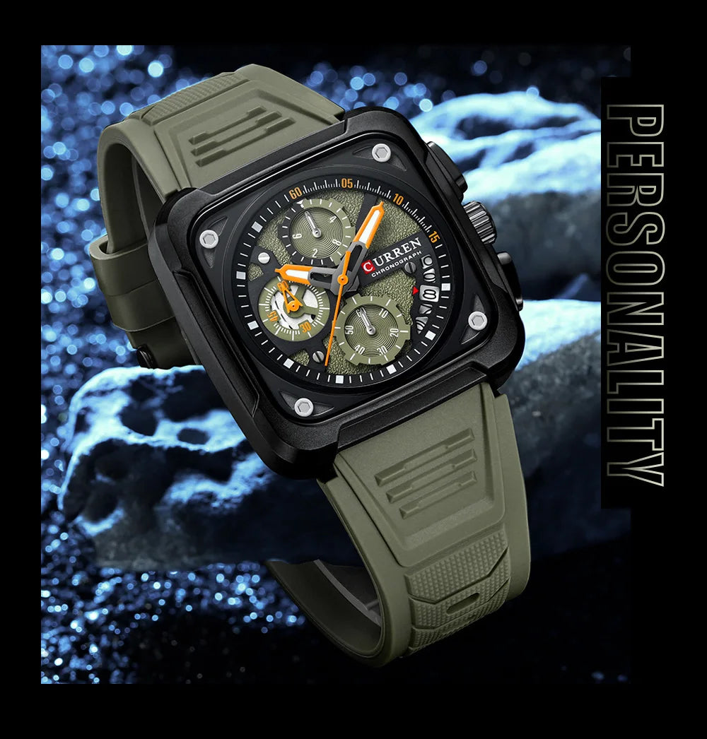 vastara 's es square original luminous chronograph for relogio watch 17 - classic unisex timepiece with chronograph (USA)