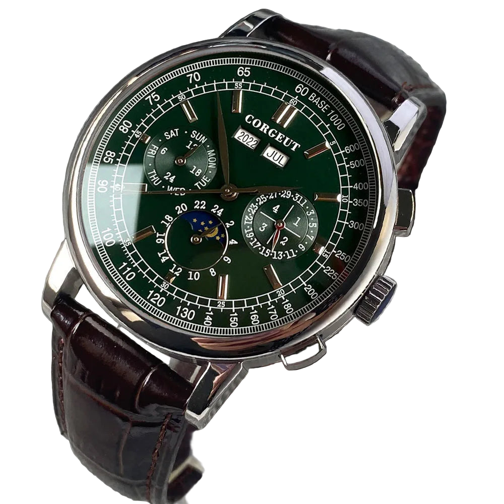 VASTARA vastara - corgeut horizon master moonphase automatic watch unisex timepiece - stainless steel stainless steel watch