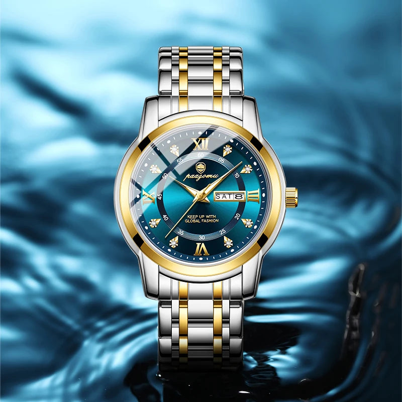VASTARA vastara - business men watch date week waterproof luminous unisex timepiece - waterproof stainless steel watch (USA)