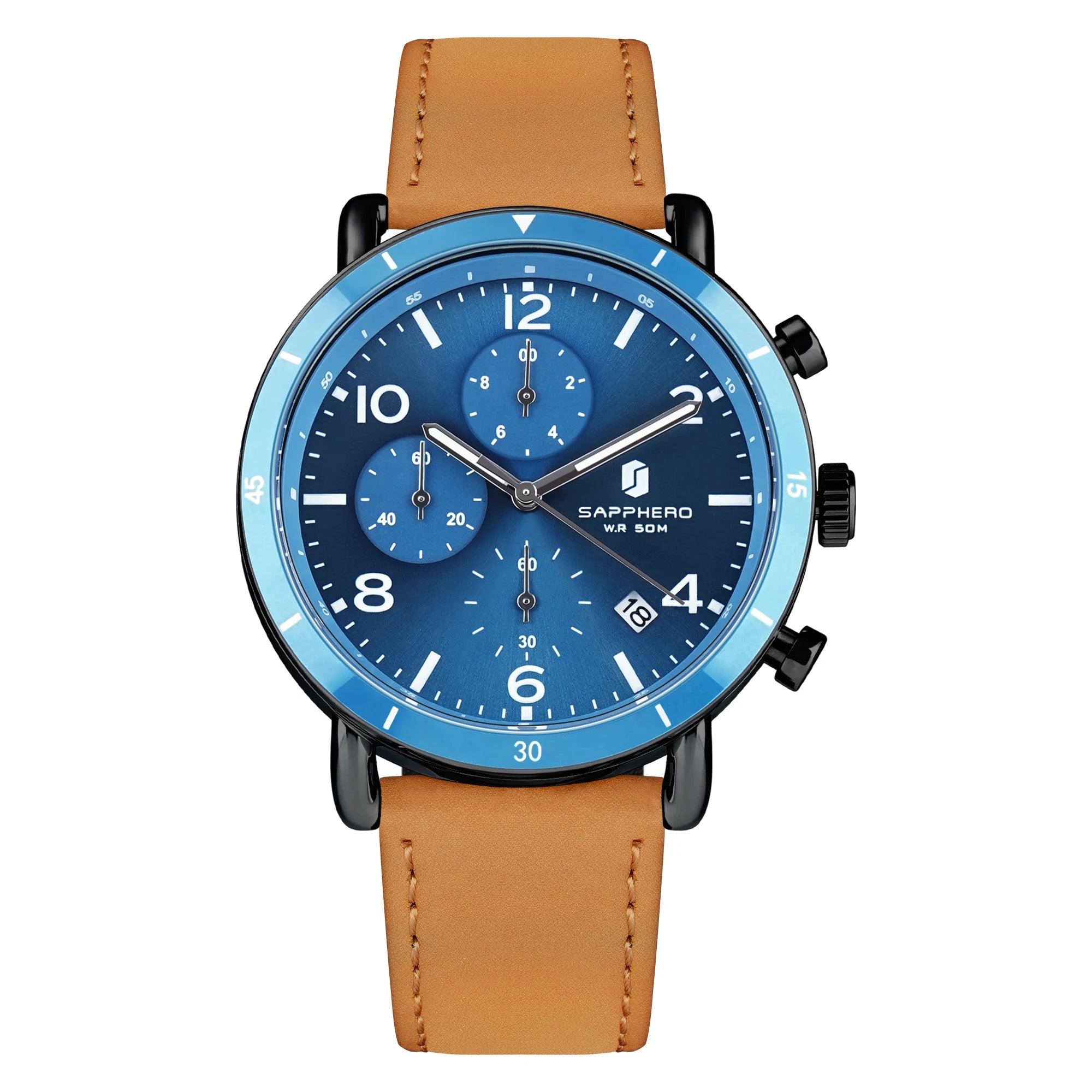 vastara chronograph sapphero classic business watch 11 - business unisex timepiece with chronograph (USA)