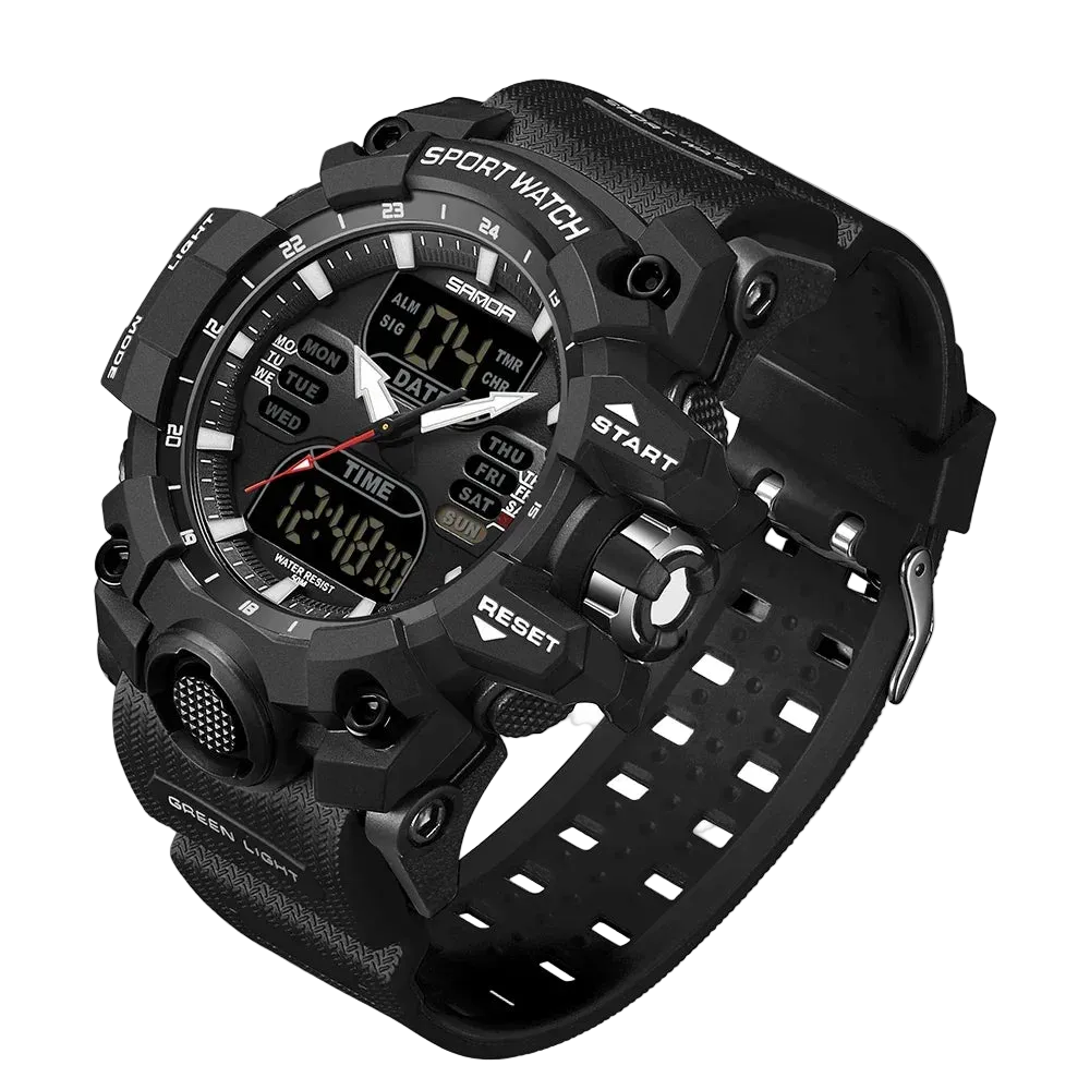 vastara sanda g 's electronic military outdoor sports led analog digital dual display 50m chronograph watch 34 - sports