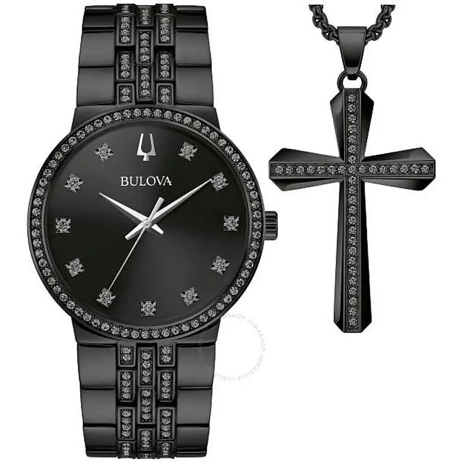 Bulova | Classic Box Set Quartz Crystal Black Dial - Quartz Watch with precise quartz movement