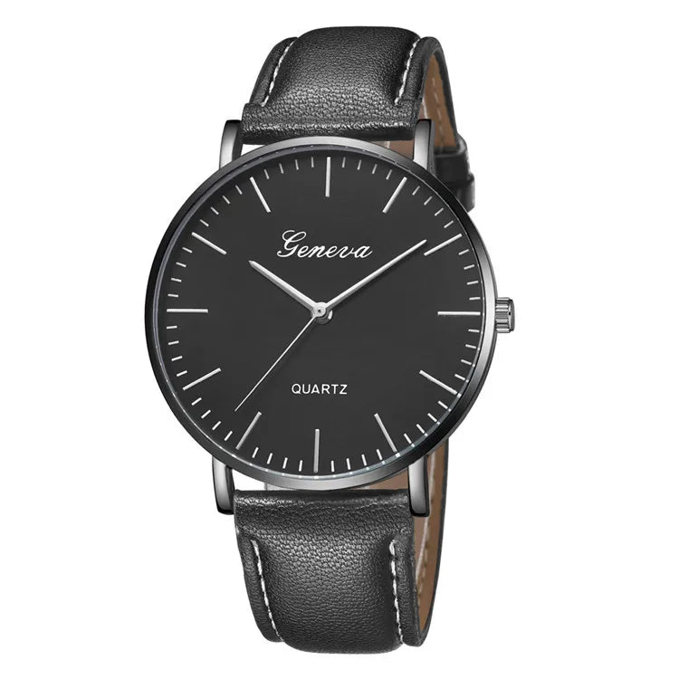 vastara - geneva axis classic leather quartz watch for men watch 11 - casual unisex timepiece with waterproof (USA)