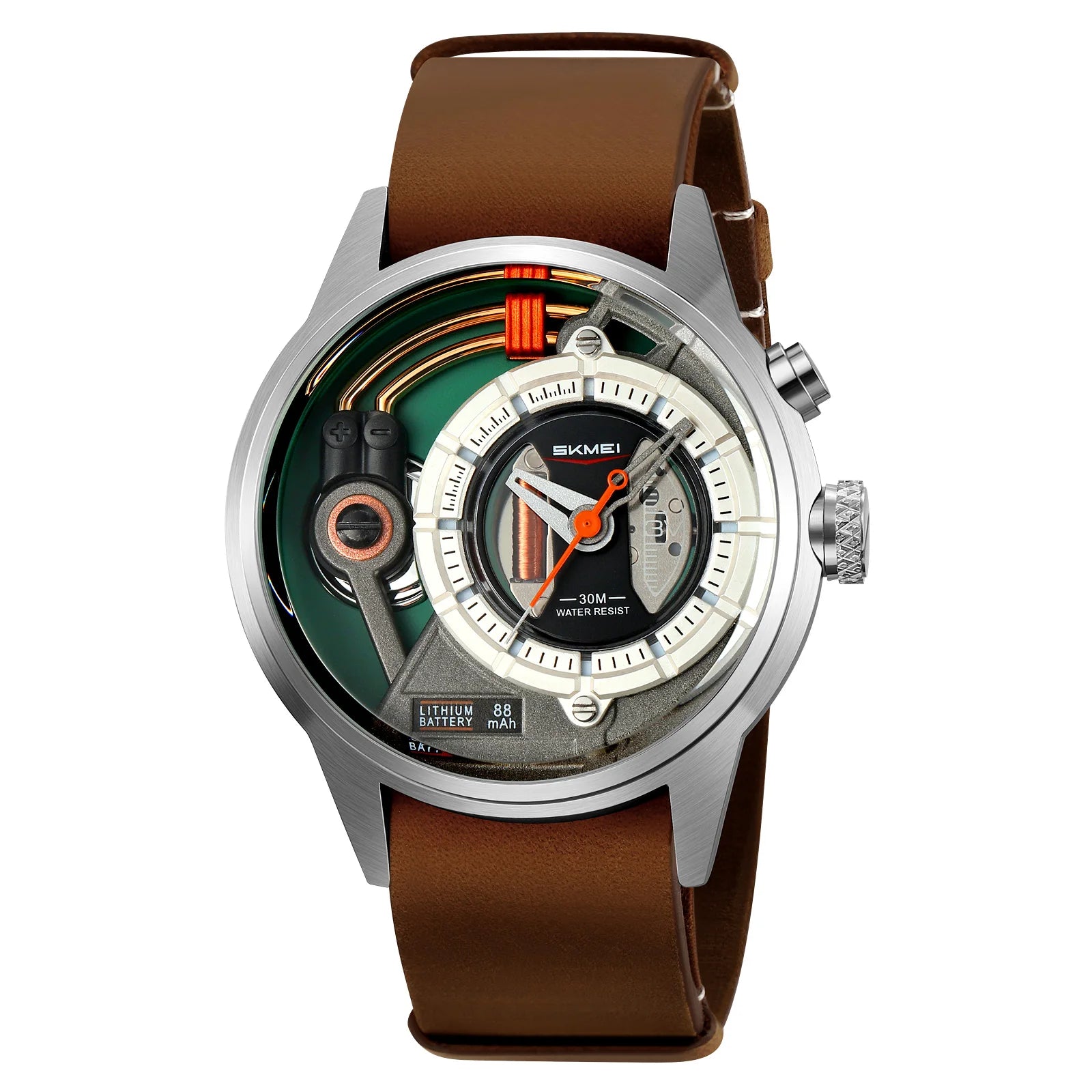 vastara skmei s genuine leather business elites alloy es s casual wristes display clock 2333 watch 26 - casual unisex