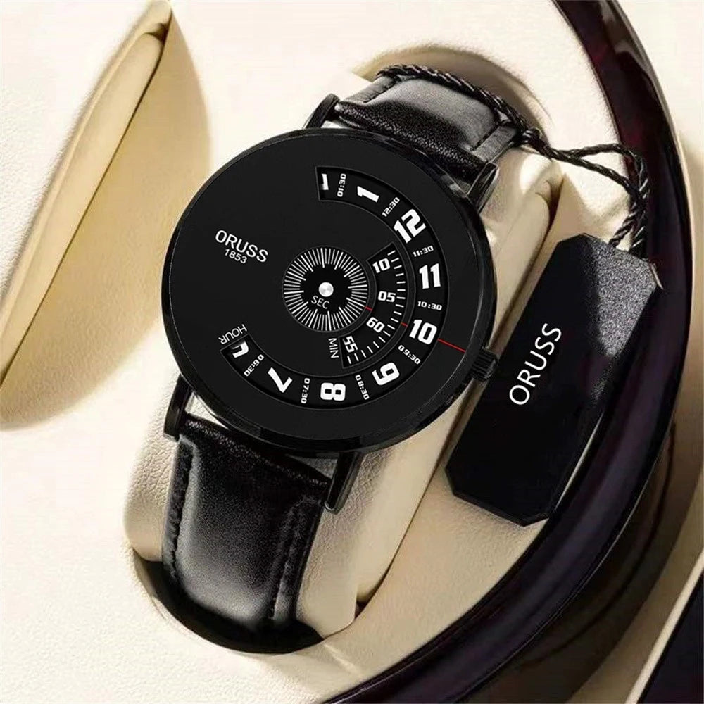 vastara leather belt 's -grade personality simple trend youth technology 's - classic unisex watch with stainless steel in