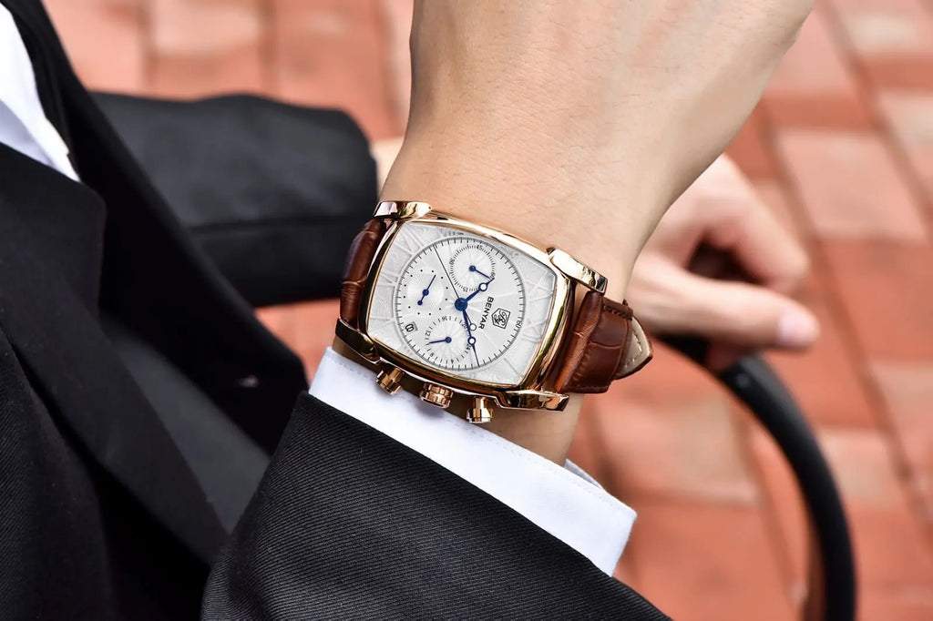 vastara relogio masculino s es chronograph leather military sport rectangle watch 17 - classic unisex timepiece with