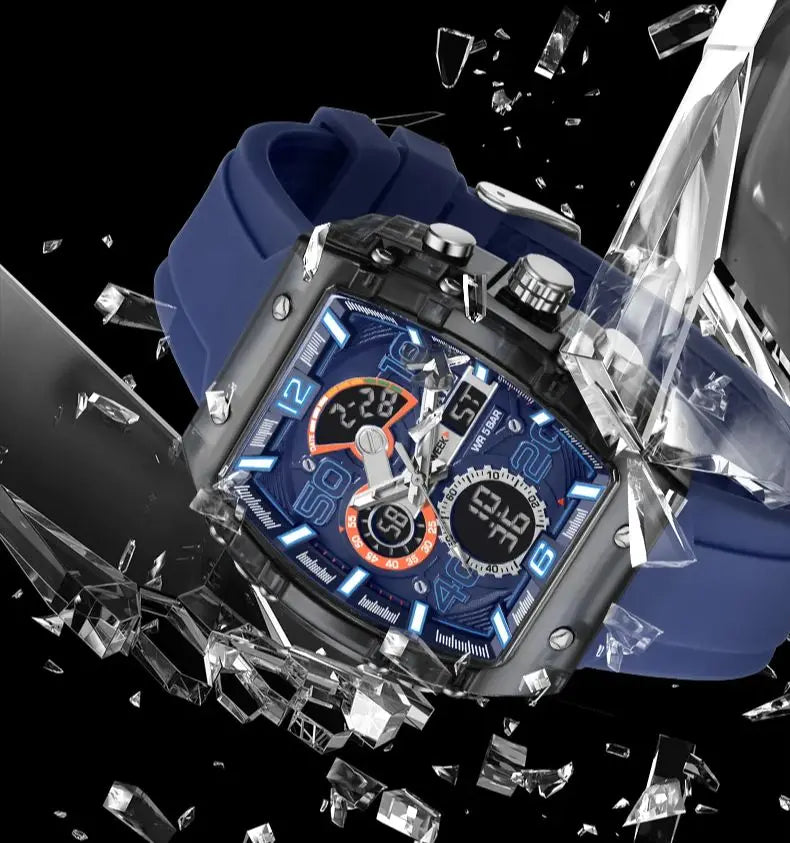 vastara smael 8109 electronic square dual display luminous multi-color for watch 5 - casual unisex timepiece with