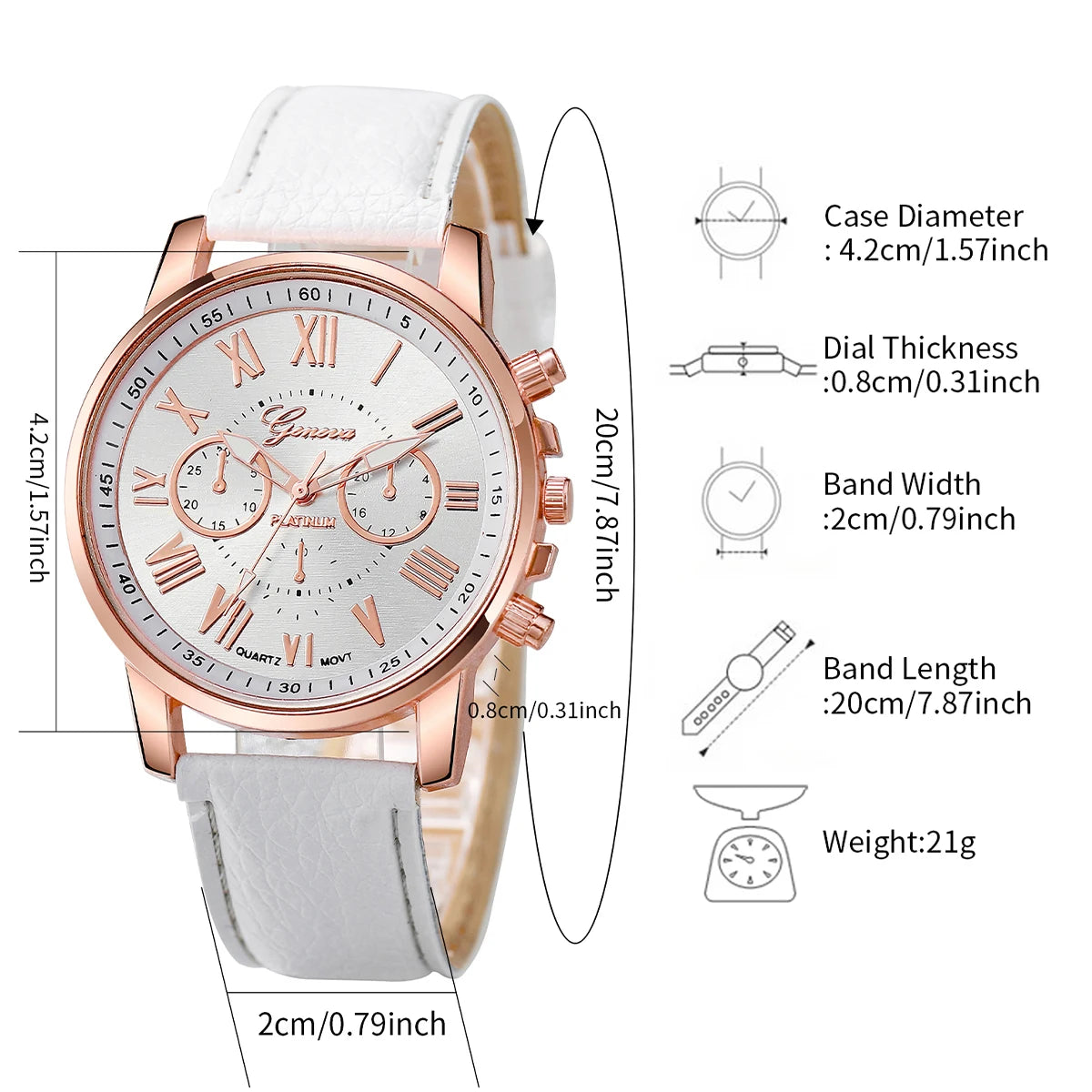 unisex casual watch vastara - amoria duoset 4 piece matching roman dial couple watch - everyday wear timepiece with neutral