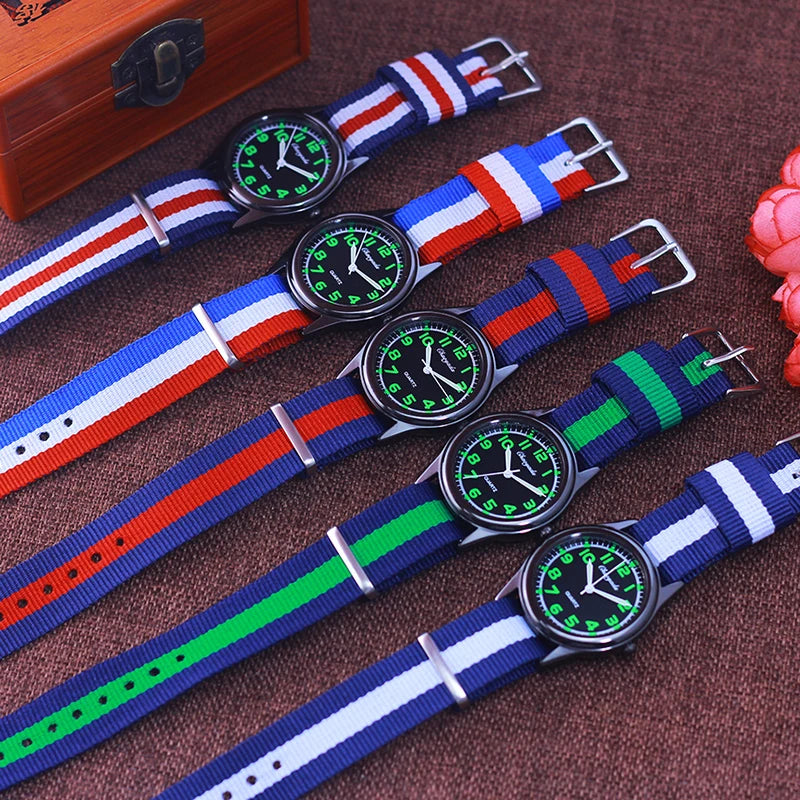 Chaoyada Woman Man Color Stripe Canvas Strap Wrist - Product Image 6