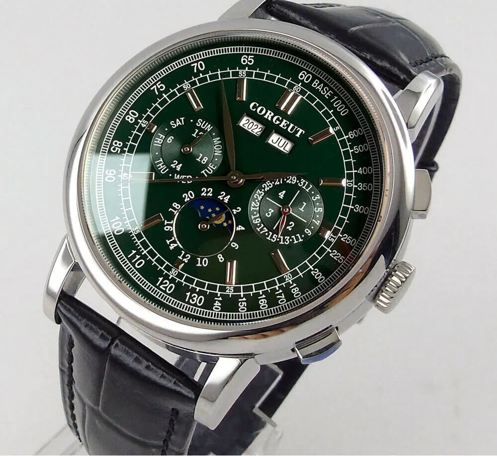 vastara - corgeut horizonmaster 42mm automatic calendar watch for men watch 24 - casual unisex timepiece with stainless