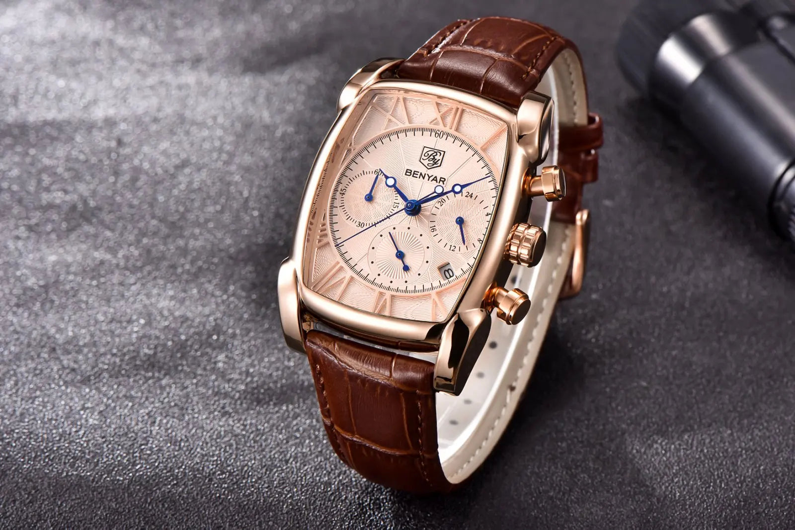 vastara relogio masculino s es chronograph leather military sport rectangle watch 14 - classic unisex timepiece with