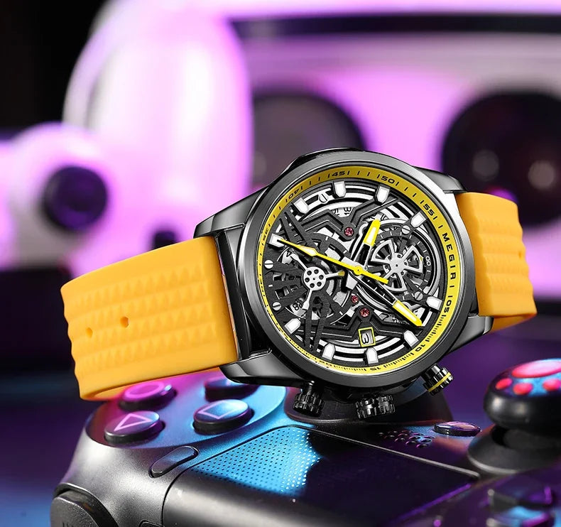 vastara sport chronograph with auto date luminous hands watch 7 - modern unisex timepiece with chronograph (USA)