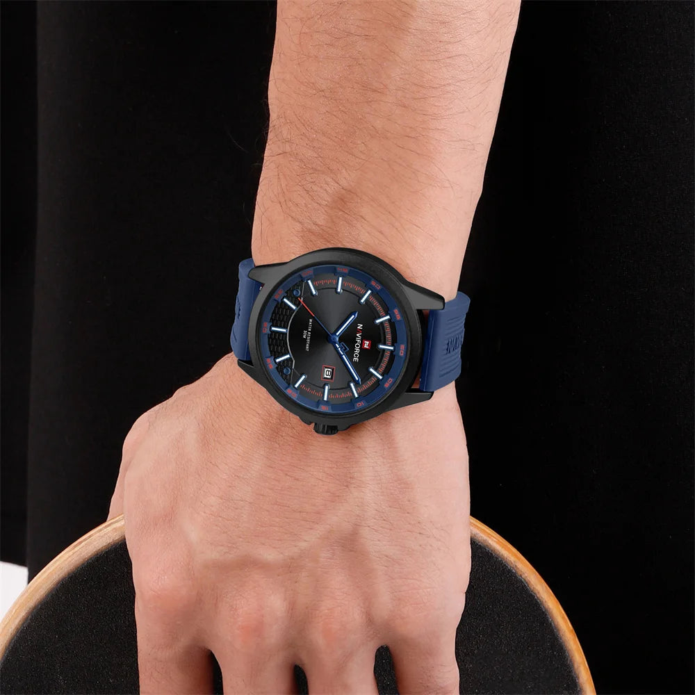 vastara naviforce sport military auto date silicone rubber original clock 9248 watch 20 - classic unisex timepiece with