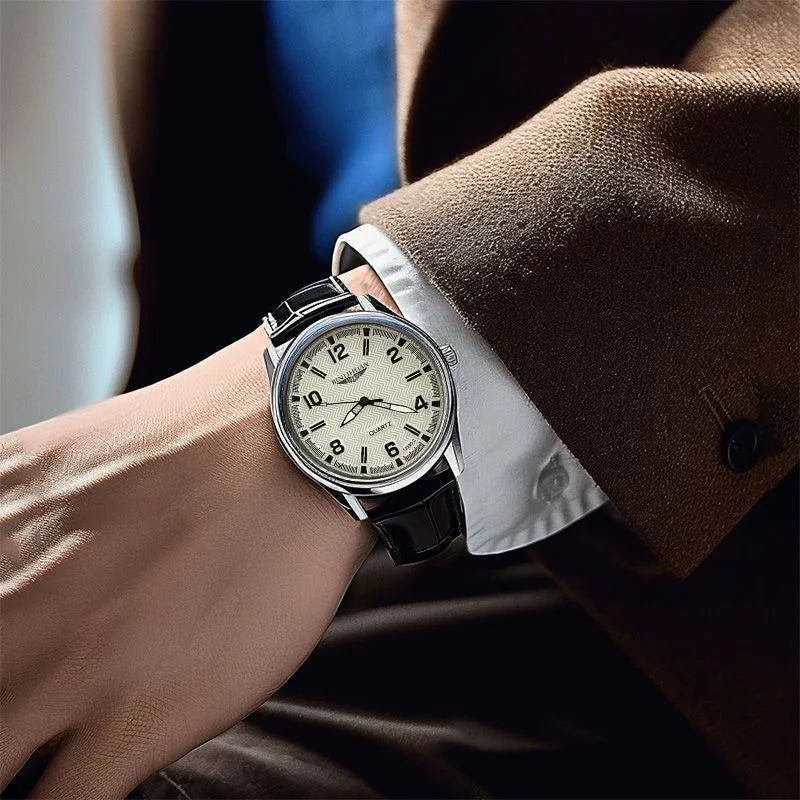 vastara business for clock leather 's es reloj+box 's gift watch 14 - business unisex timepiece with stainless steel (USA)