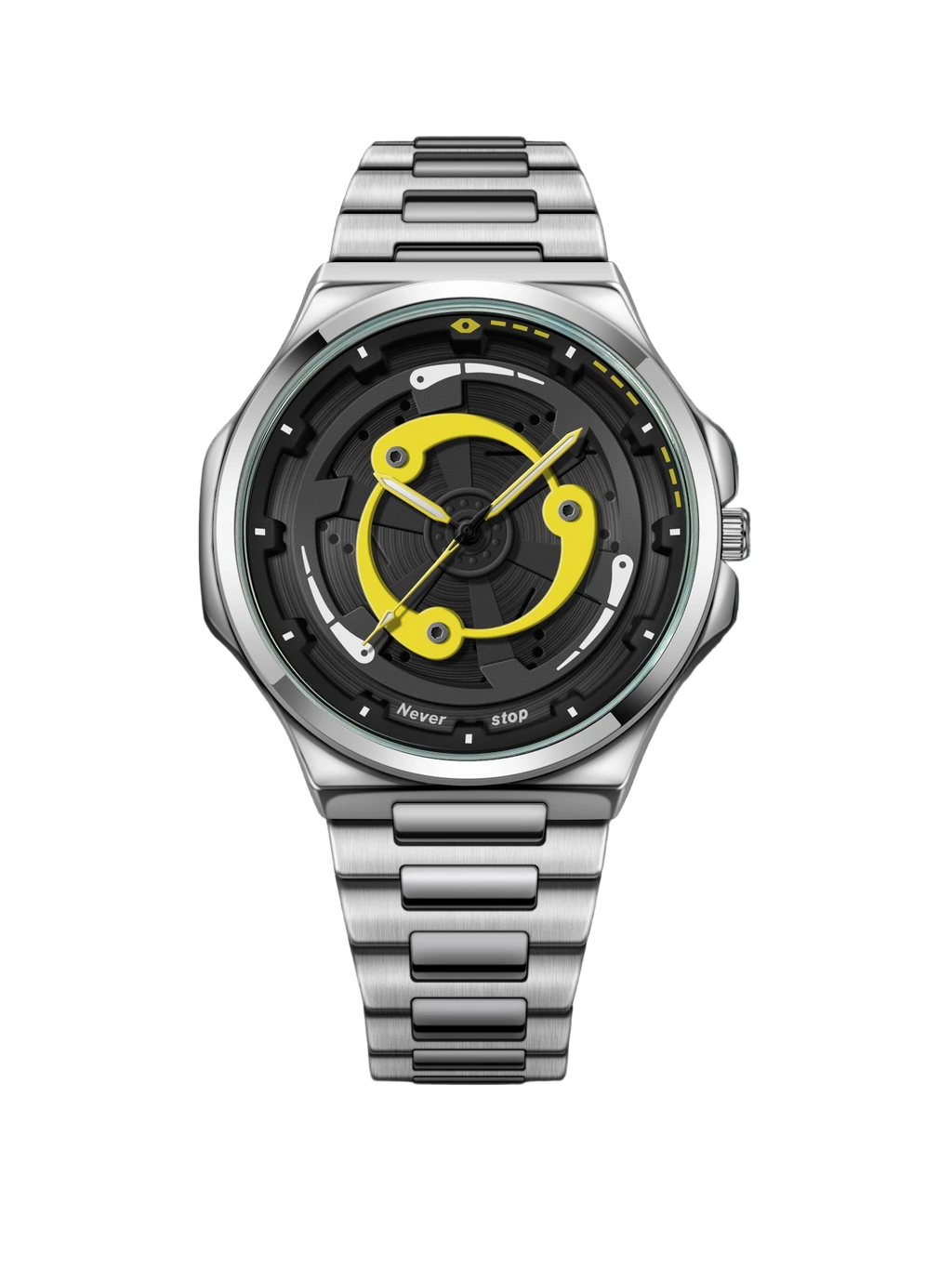 VASTARA vastara steel strap watch rotatable dial unisex timepiece - stainless steel stainless steel watch (USA)