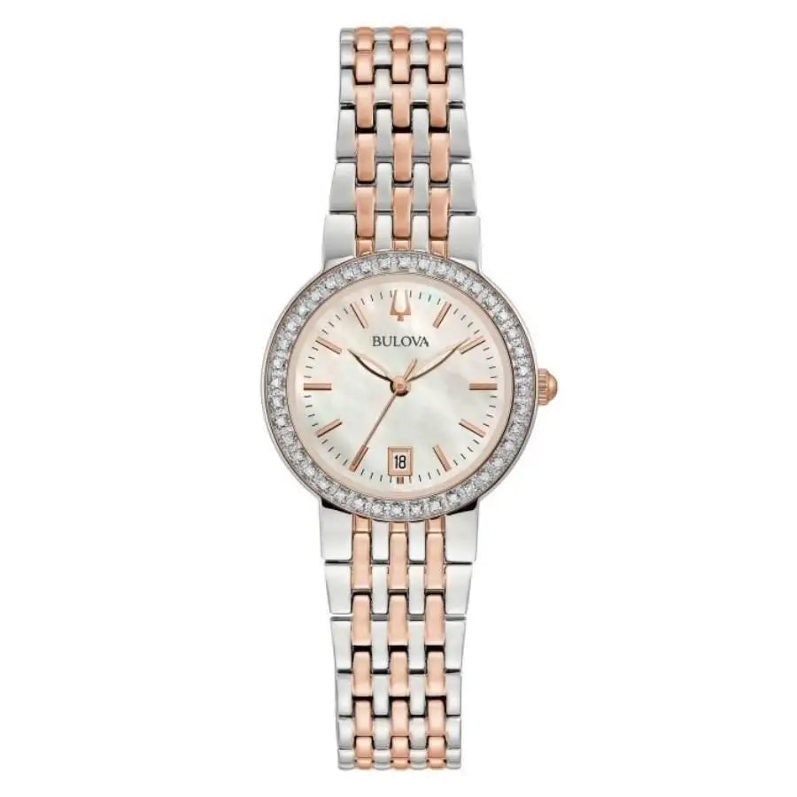 Bulova | Quartz Crystal White Mother Pearl Dial - Quartz Watch with precise quartz movement