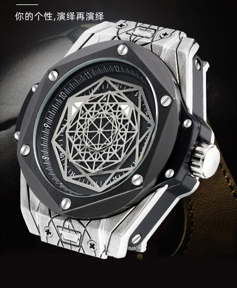 Unique Design Rotating Star Men's Watches Silver - Product Image 9