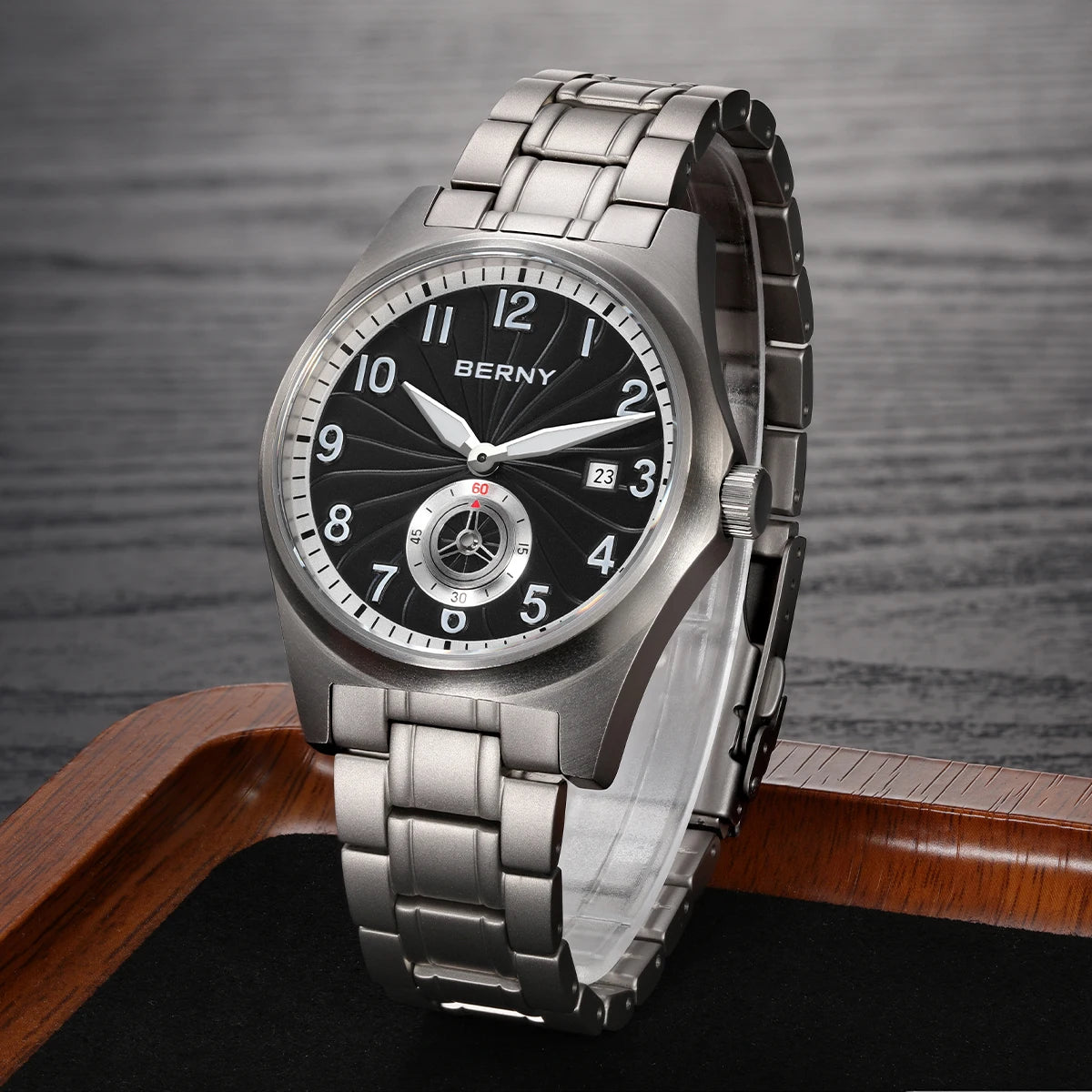 vastara berny full titanium super luminous with sapphire st1731 watch 31 - classic unisex timepiece with stainless steel