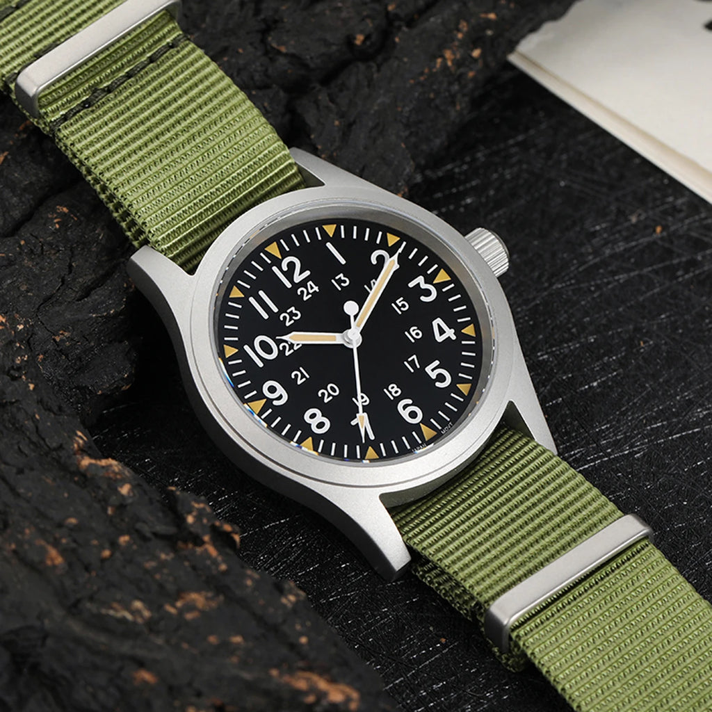 vastara - militado vintage field watch sweep second quartz watch 10 - casual luxury timepiece timepiece with waterproof (USA)