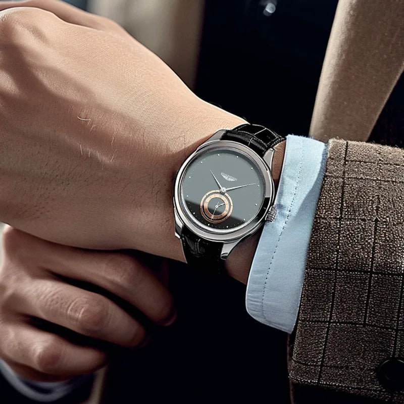 vastara business black leather analog es daily valentine's gift graduation gift for school watch 6 - business unisex