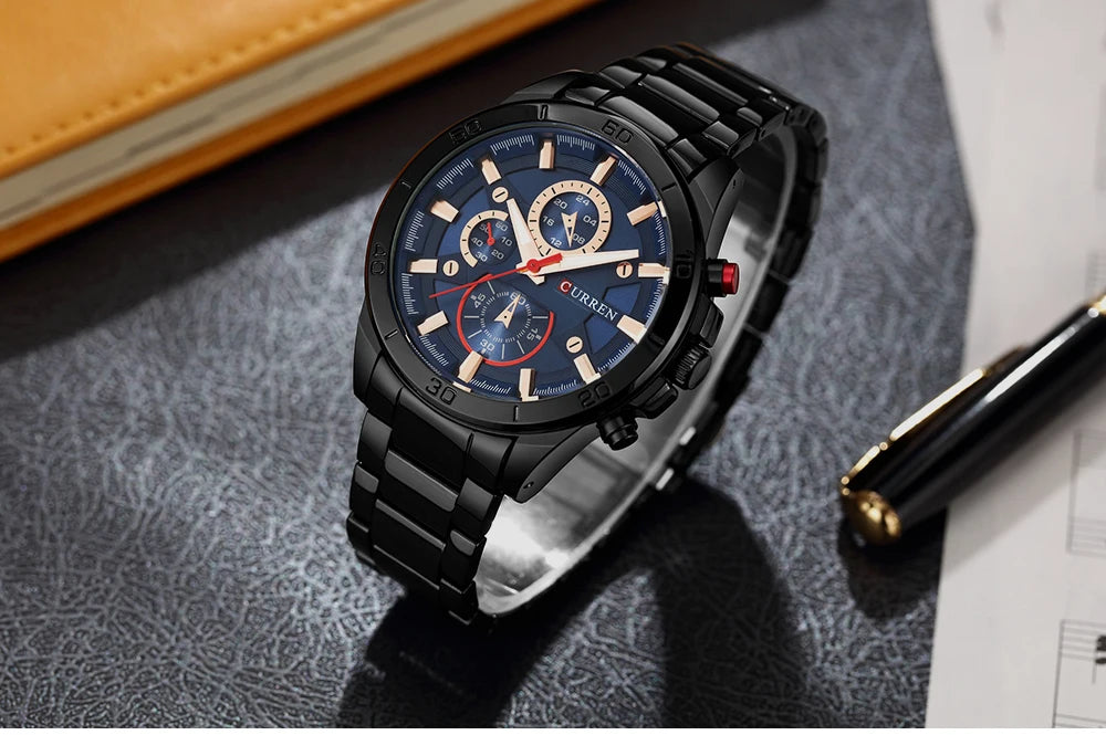 vastara 8275 's stainless steel strap night light chronograph casual 's clock gift watch 20 - casual unisex timepiece with