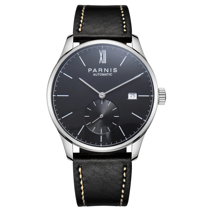 vastara parnis es minimalist for hombre relogio masculino calendar: genuine leather watch 37 - minimalist unisex timepiece