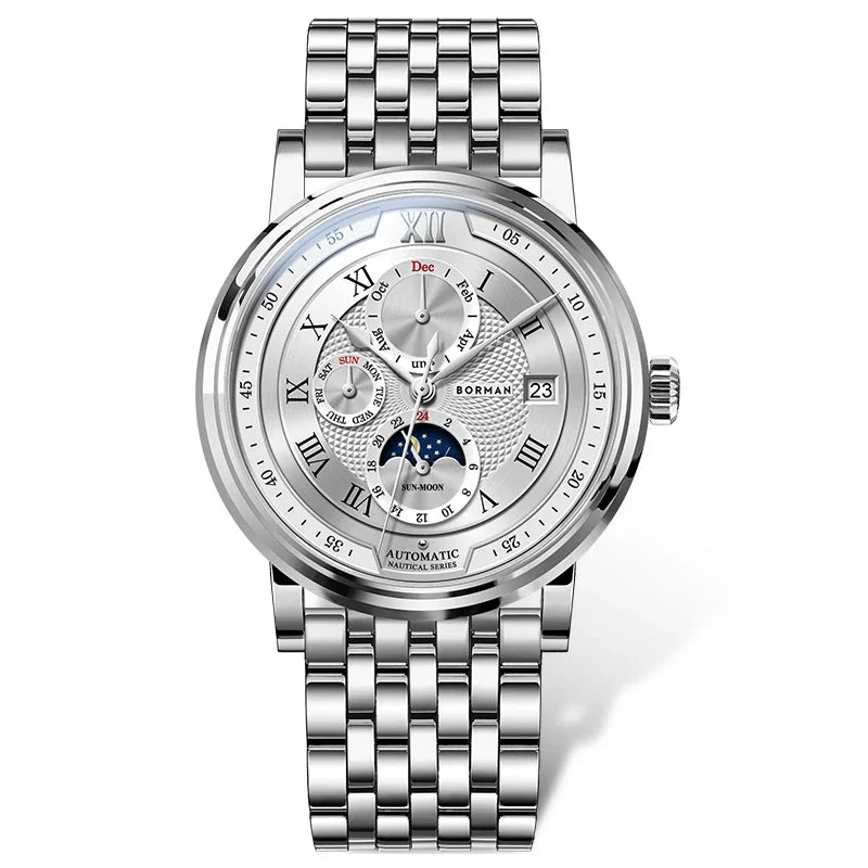 vastara - borman imperium 40mm automatic mechanical moonphase watch watch 10 - casual unisex timepiece with waterproof (USA)