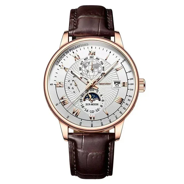 vastara - lunasphere chronomaster watch watch 10 - casual unisex timepiece with leather strap (USA)