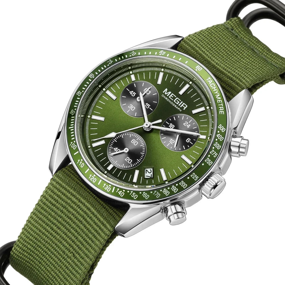 vastara megir 's canvas weaving strap sport chronograph watch 10 - classic unisex timepiece with chronograph (USA)