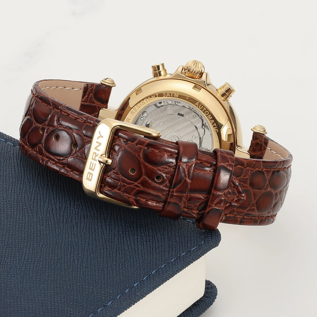 vastara retro for sun moon phase: genuine leather genuine leather watch 7 - classic unisex timepiece with stainless steel