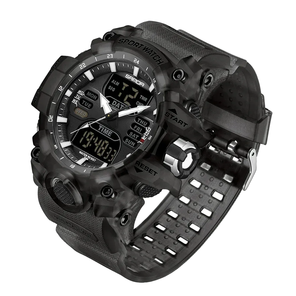 vastara sanda g 's electronic military outdoor sports led analog digital dual display 50m chronograph watch 32 - sports