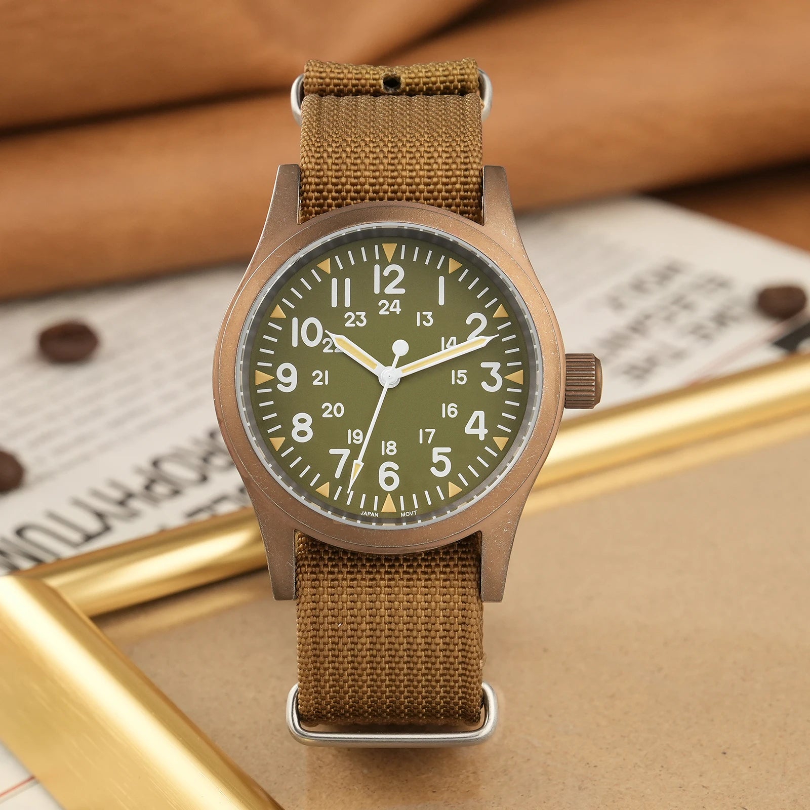 vastara - militado vintage field watch sweep second quartz watch 22 - casual luxury timepiece timepiece with waterproof (USA)