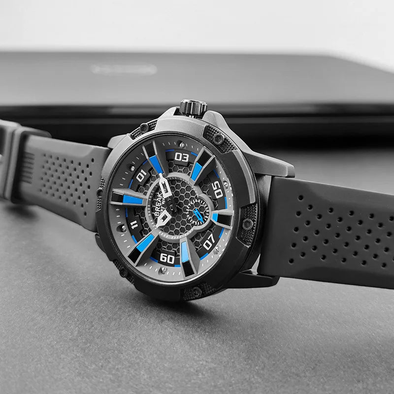 vastara break casual sport es rubber strap military reloj watch detail - reliable movement, stainless steel, waterproof