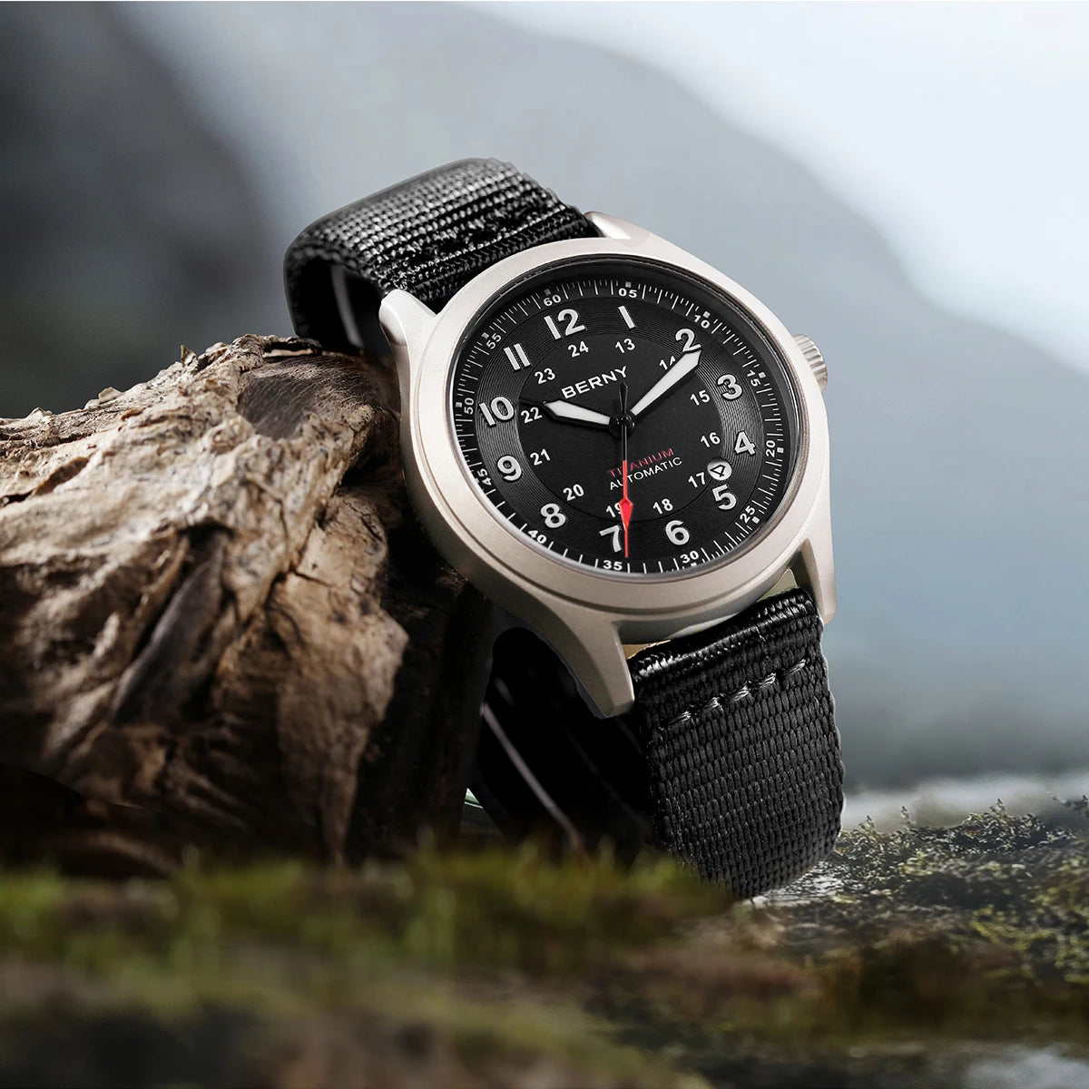 vastara berny full titanium es for sapphire super luminous field pilot date sports easy read watch 27 - sports unisex