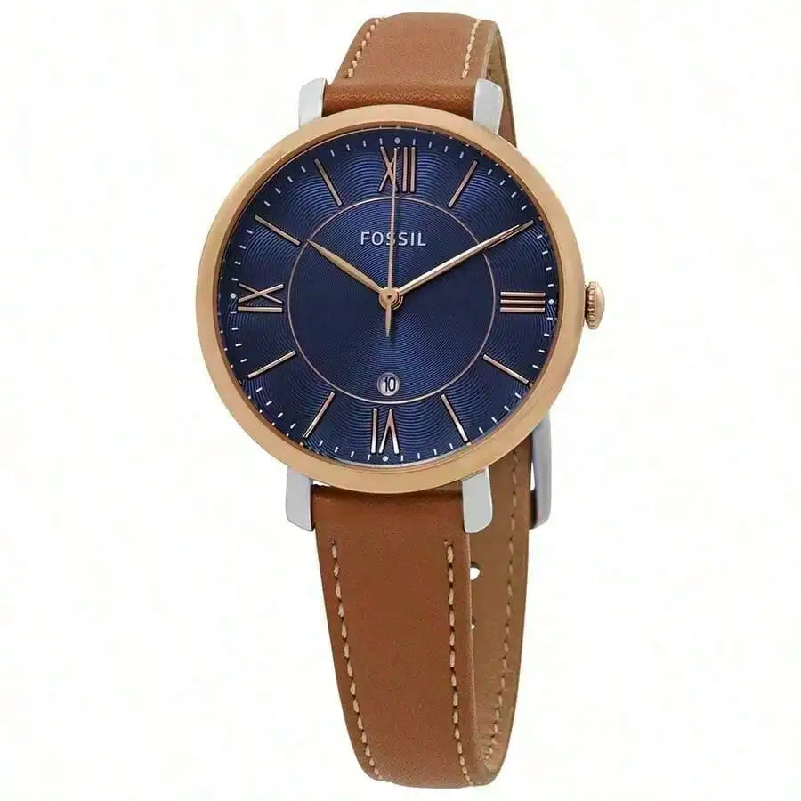 vastara - fossil woman watches brown leather band watch 7 - casual unisex timepiece with stainless steel (USA)