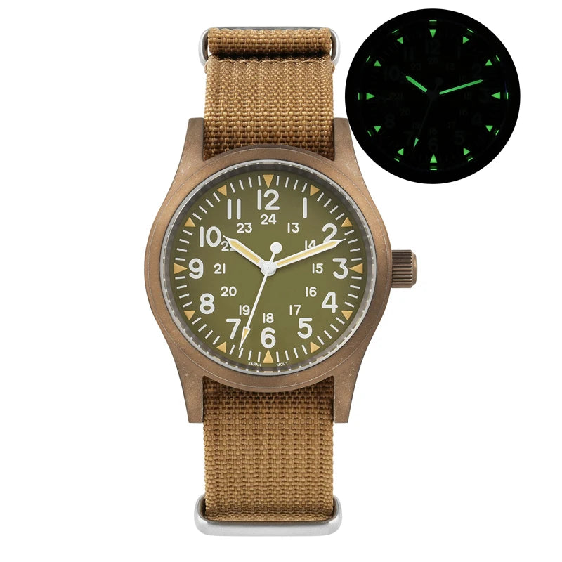 vastara - militado vintage field watch sweep second quartz watch 39 - casual luxury timepiece timepiece with waterproof (USA)