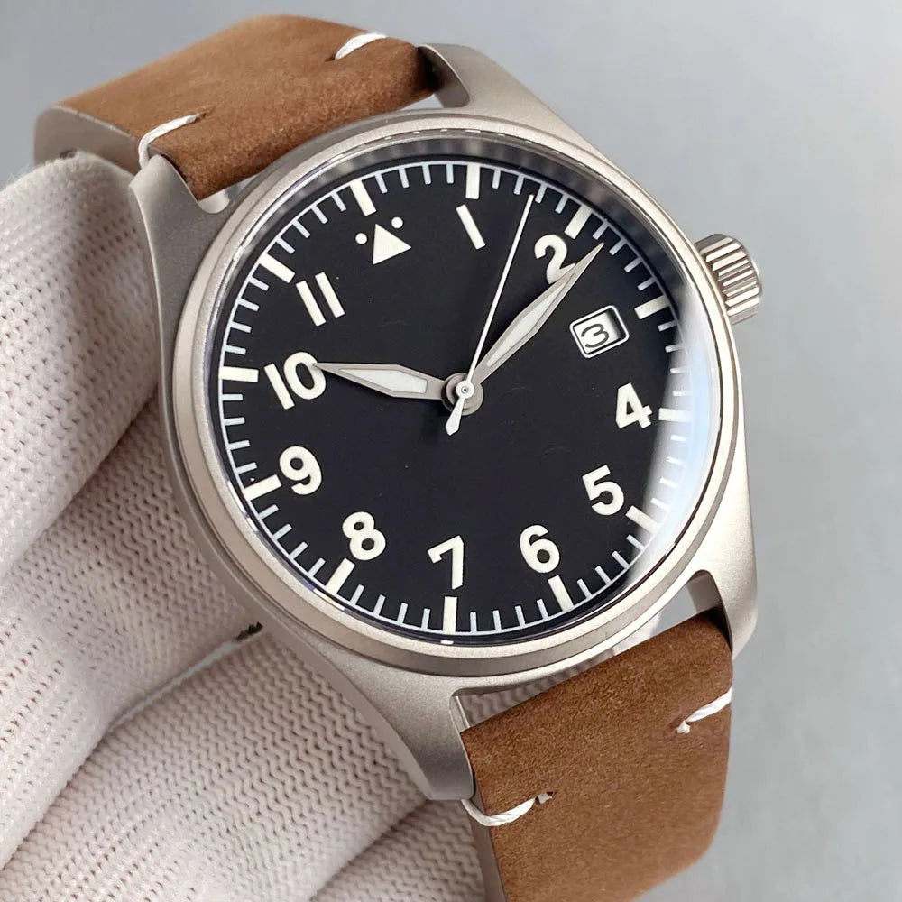 Tandorio mm Titanium Case Titanium Hands Pilot - Product Image 11
