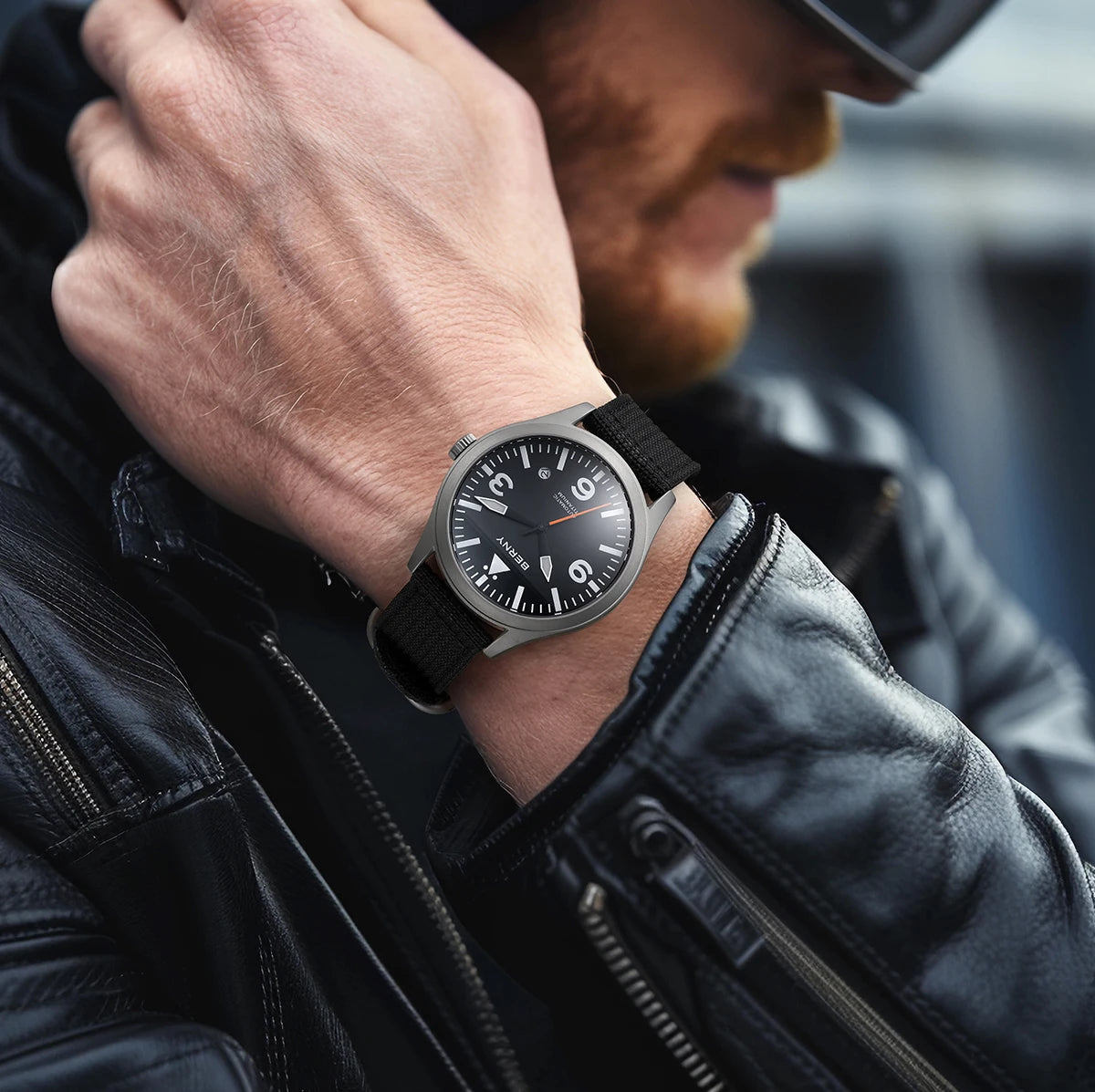 vastara berny pilot titanium sapphire ar coating supper luminous 10bar sport titanium aviation watch 23 - classic unisex