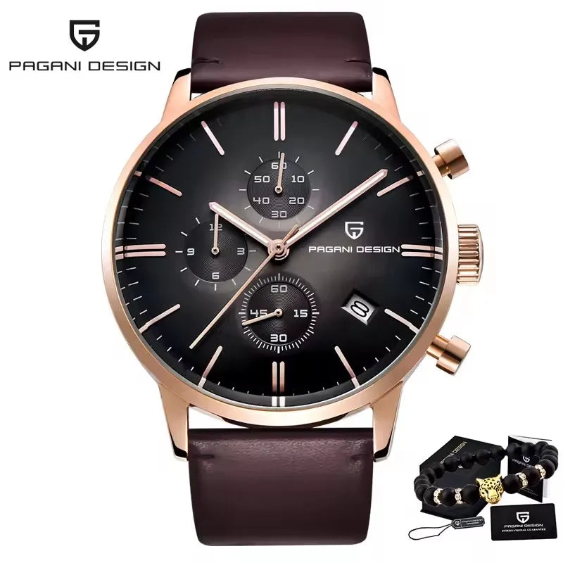 vastara genuine leather pagani design es multi time zone watch 30 - classic unisex timepiece with stainless steel (USA)