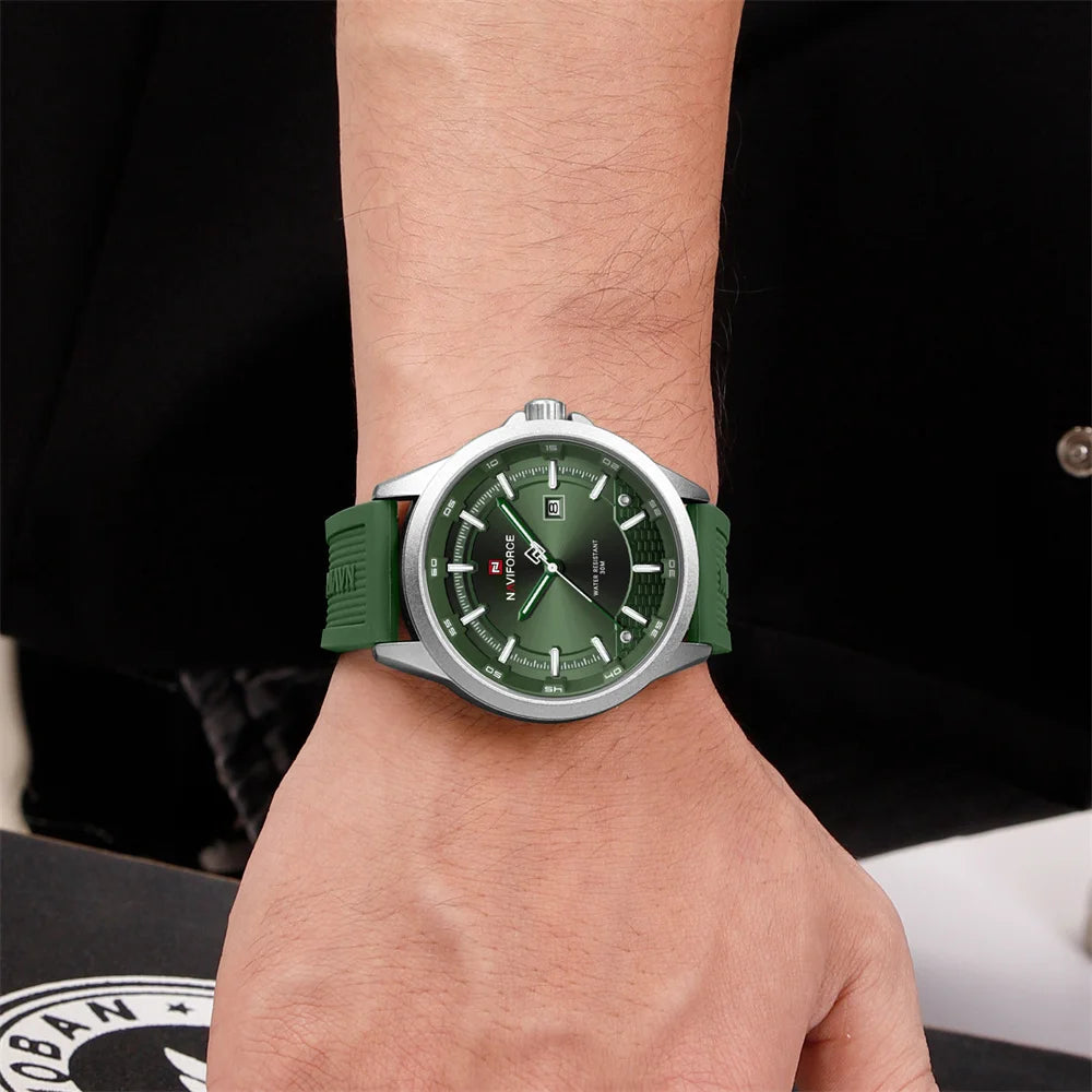 vastara naviforce sport military auto date silicone rubber original clock 9248 watch 24 - classic unisex timepiece with