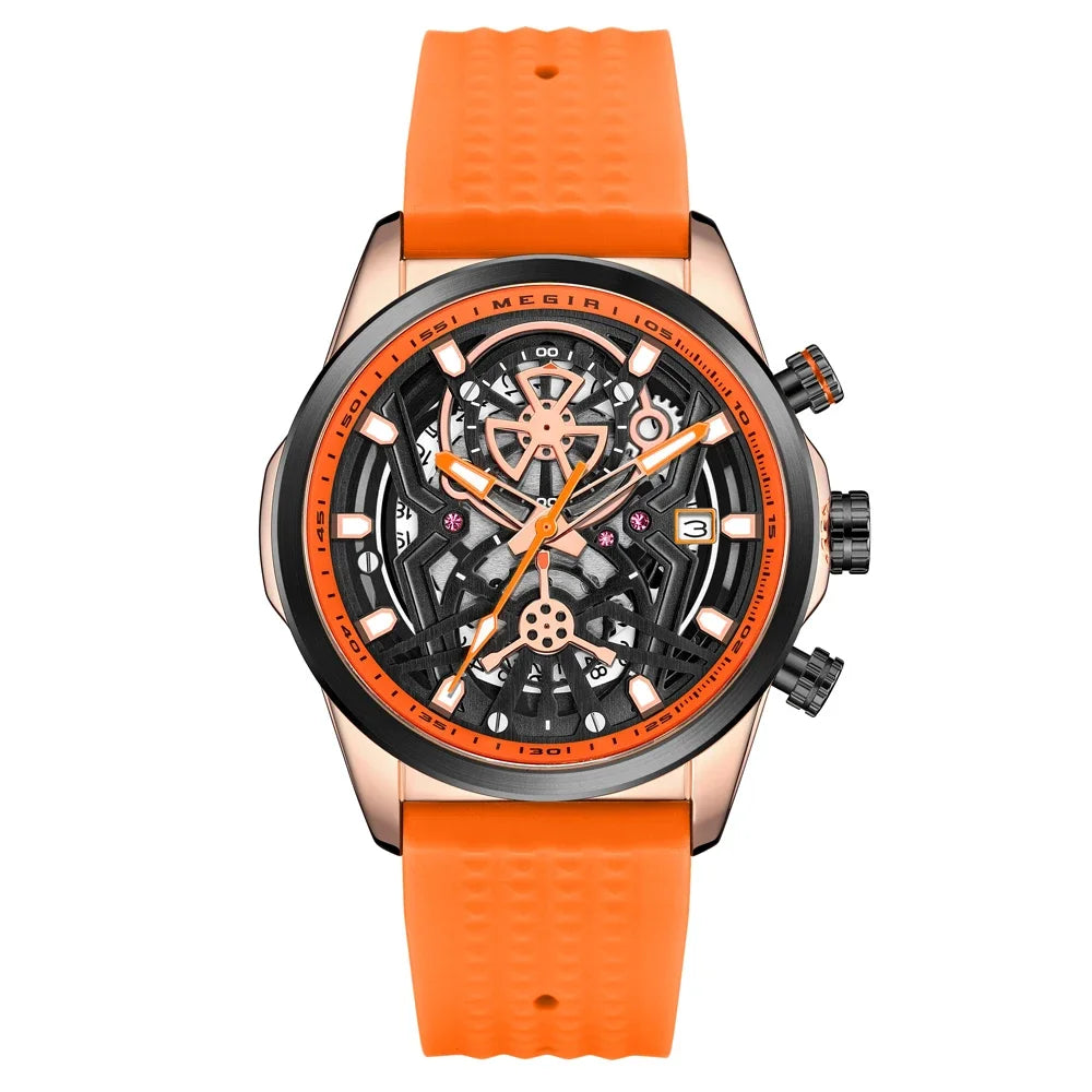vastara sport chronograph with auto date luminous hands watch 14 - modern unisex timepiece with chronograph (USA)