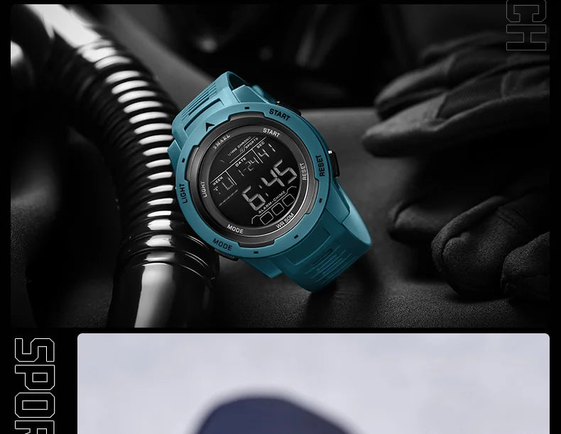 vastara smael 8105 digital es sports led wristes 's 50m digital light stop for watch 23 - sports unisex timepiece with