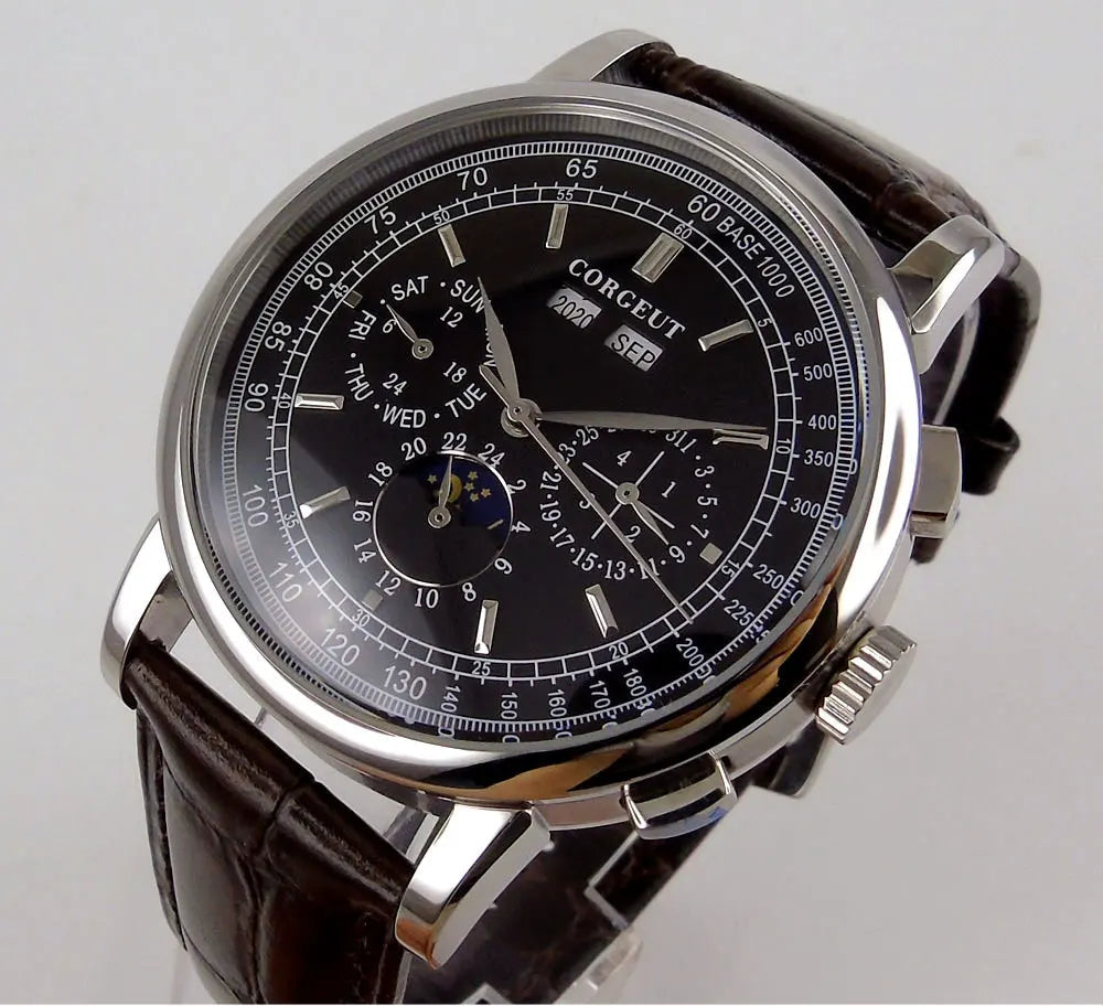 vastara - corgeut horizonmaster 42mm automatic calendar watch for men watch 23 - casual unisex timepiece with stainless