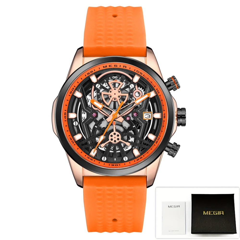 vastara sport chronograph with auto date luminous hands watch 12 - modern unisex timepiece with chronograph (USA)
