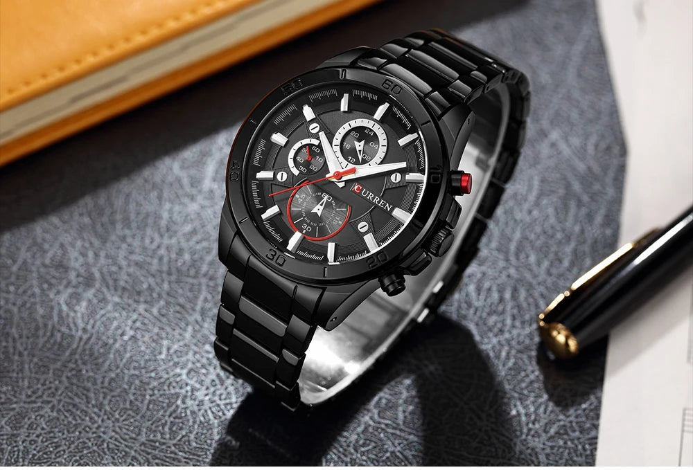 vastara 8275 's stainless steel strap night light chronograph casual 's clock gift watch 23 - casual unisex timepiece with