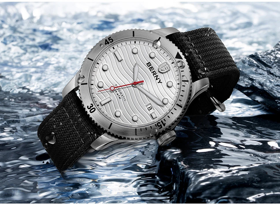 vastara berny diving for pt5000 luminous sapphire sport divers watch 26 - classic unisex timepiece with stainless steel (USA)