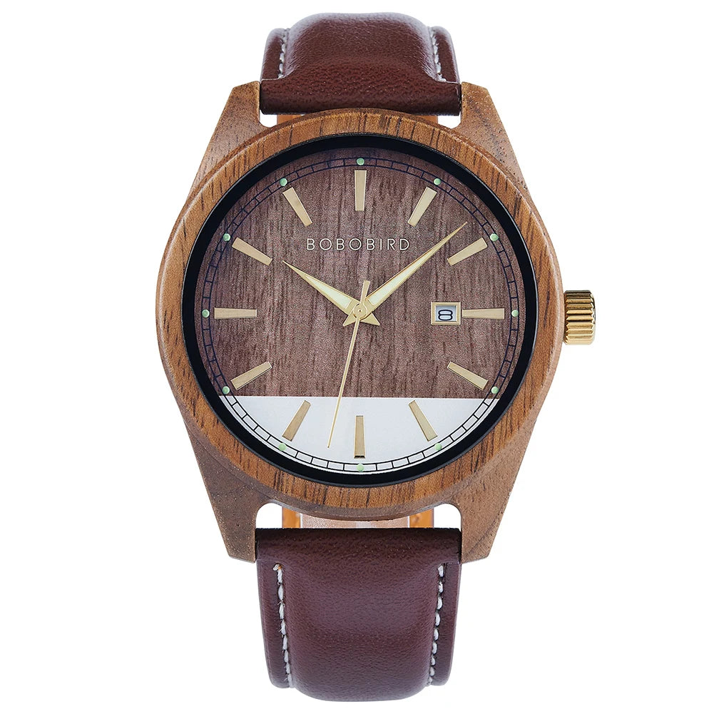 vastara bobo bird men’s wooden watch watch 33 - classic unisex timepiece with stainless steel (USA)