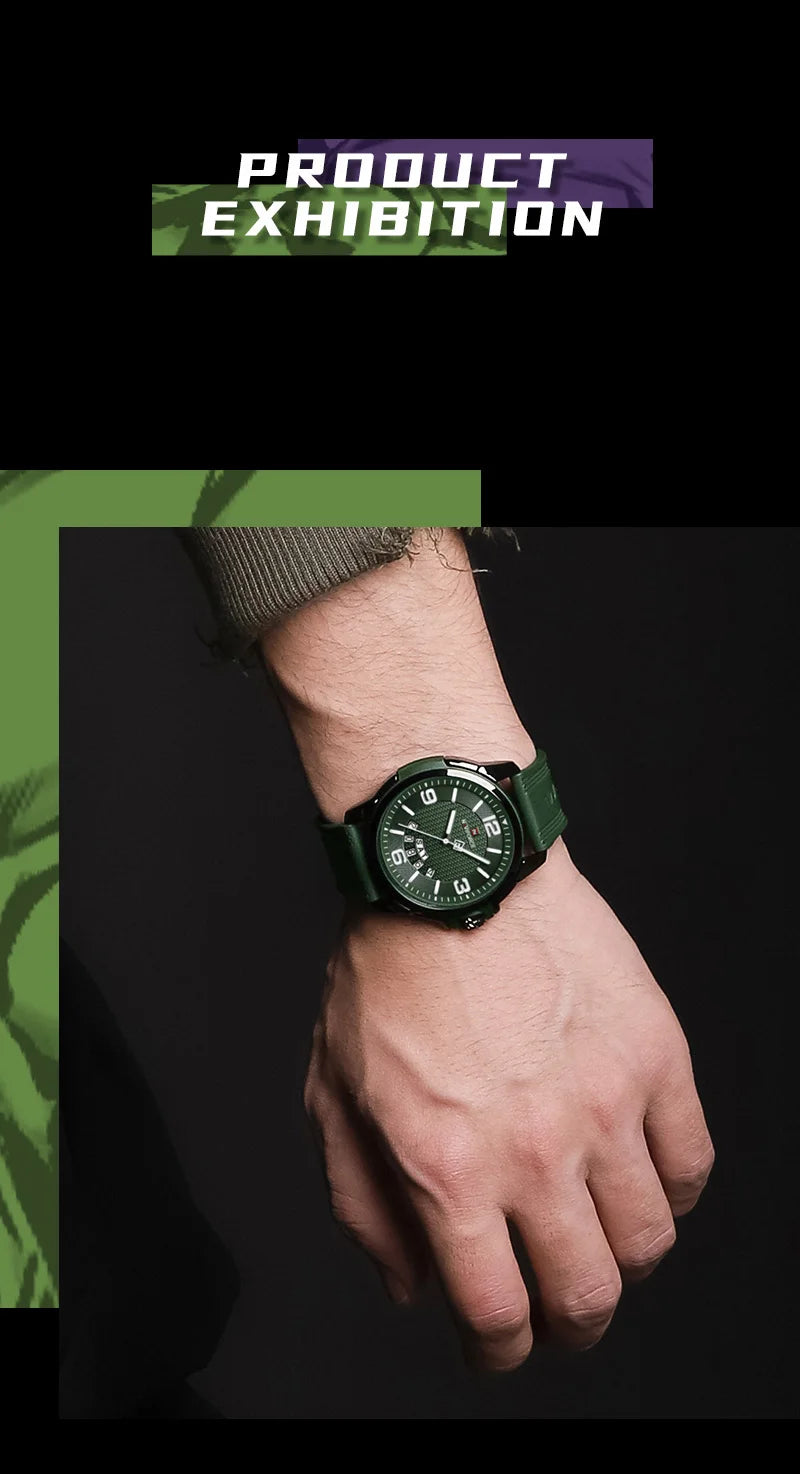 vastara original naviforce for silicone strap business classic wrist es date clock silicone with silicone watch 11 -